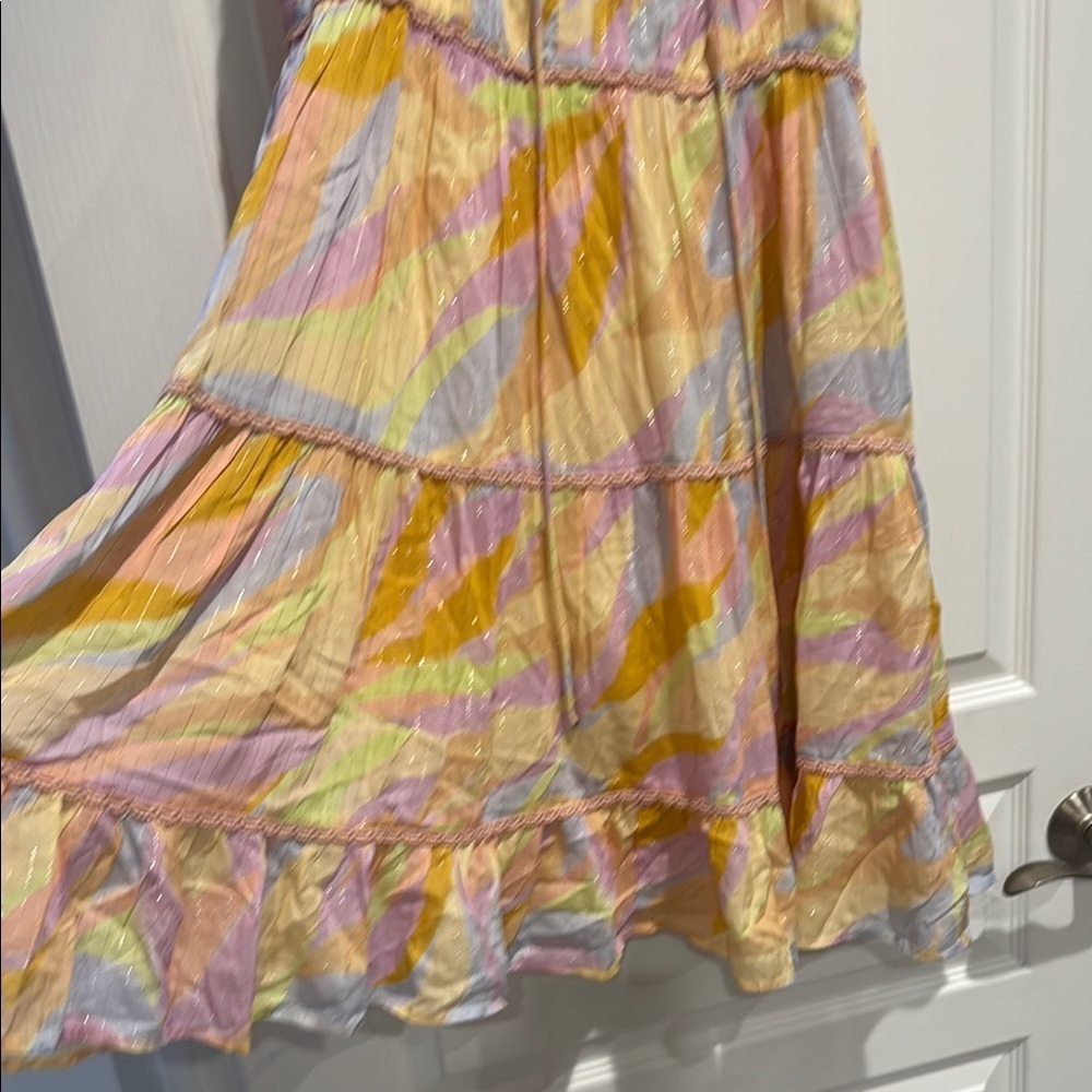 PQ Swim Pink and Yellow Tiered Ruffled Sundress - Picture 5 of 8